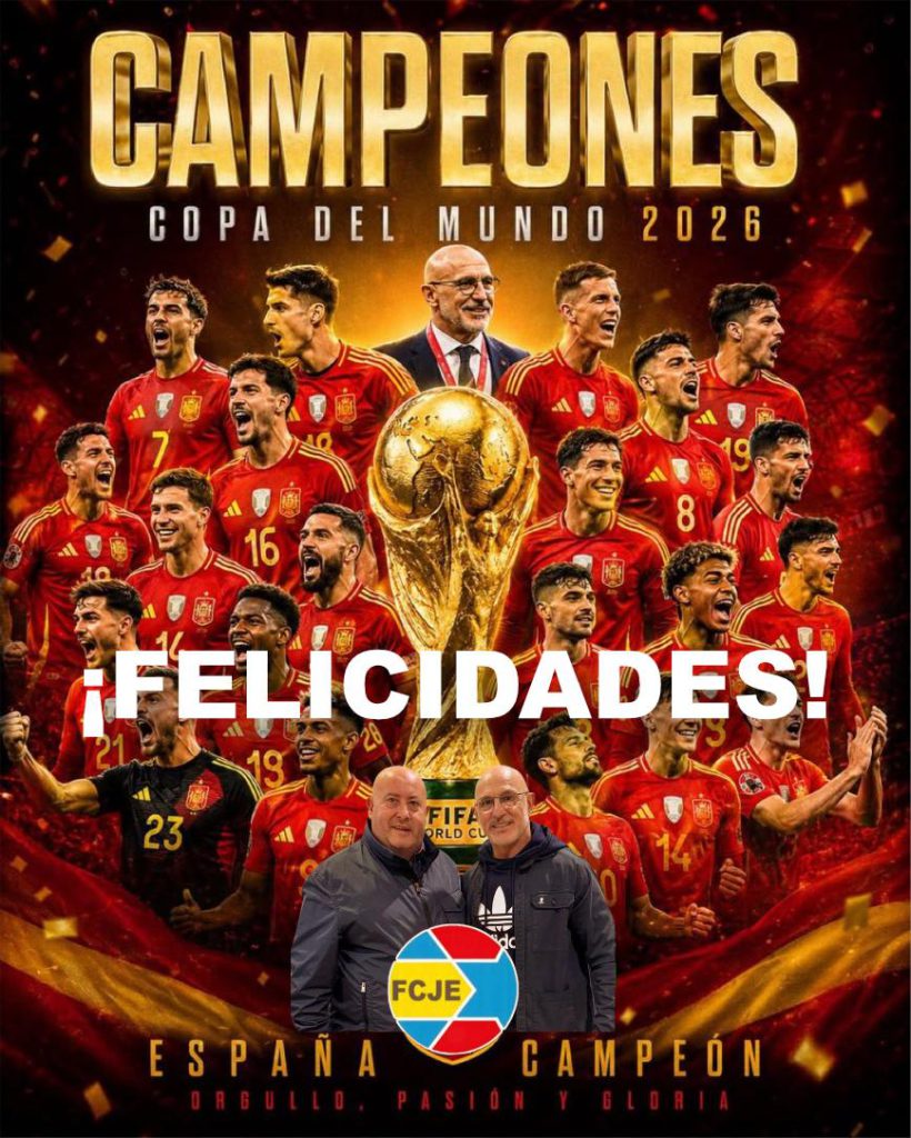 La FCJE felicita a la Selección Española de Fútbol por su histórico triunfo en el Mundial